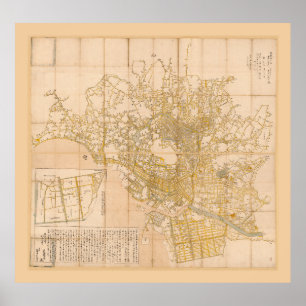 Karte von Tokio, Japan (1676) Poster