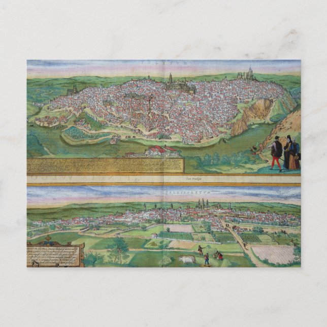 Karte von Toledo und Valladolid, von 'Civitates Or (Vorderseite)