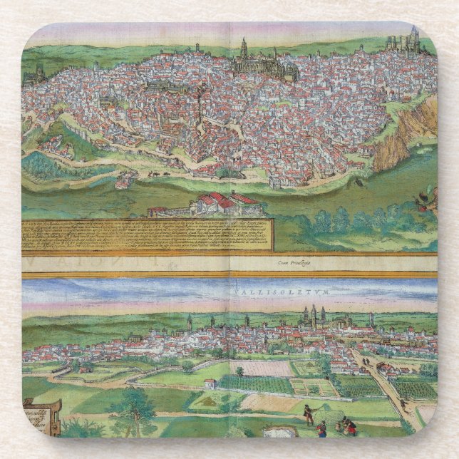 Karte von Toledo und von Valladolid, von Untersetzer (Vorderseite)