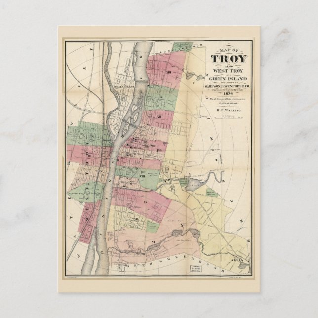Karte von Troy West Troy Green Island New York (18 (Vorderseite)
