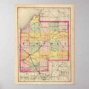 Karte von Tuscola County, Michigan Poster