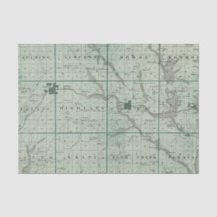 Karte von Union County, Staat von Iowa Seidenpapier
