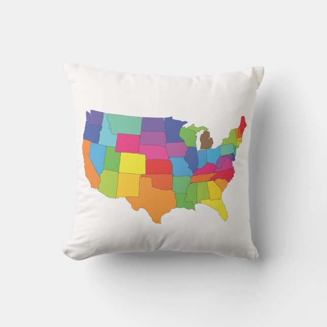 Karte von USA Kissen (Vorderseite)