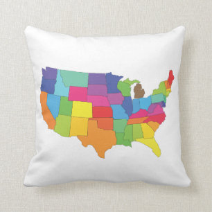 Karte von USA Kissen