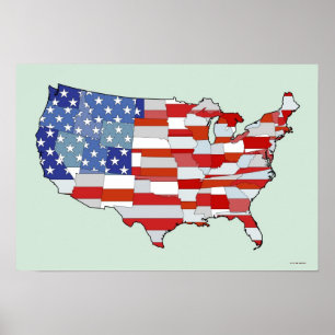 Karte von USA Poster