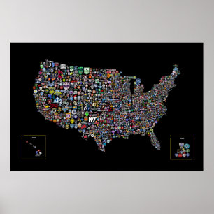 Karte von USA Soccer Poster