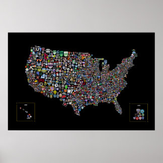 Karte von USA Soccer Poster