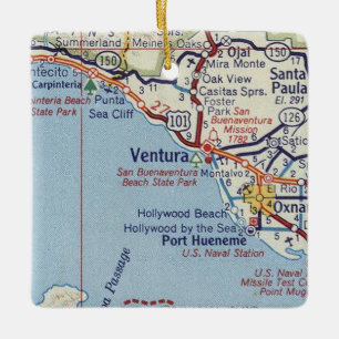 Karte von Ventura CA 50 Keramikornament
