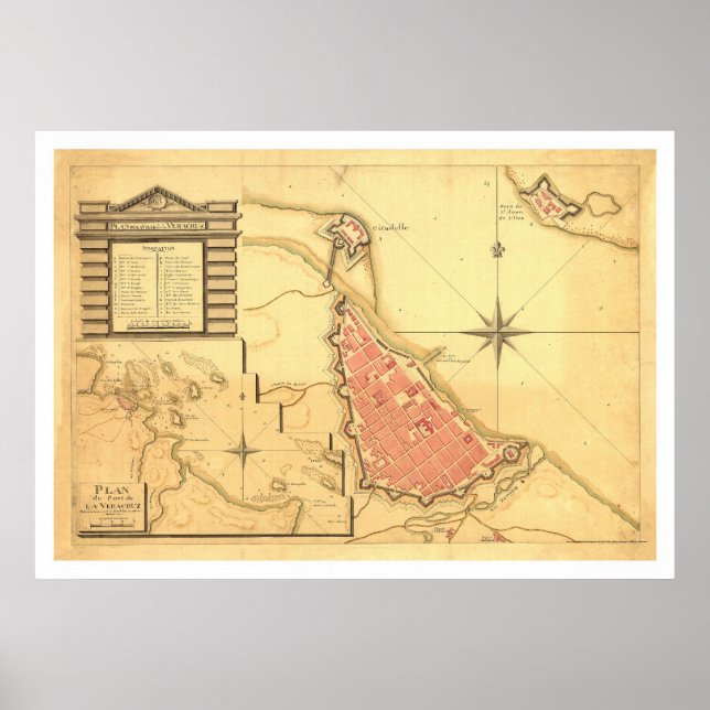 Karte von Veracruz, Mexiko, von G. de Bois 1798 Poster (Vorne)