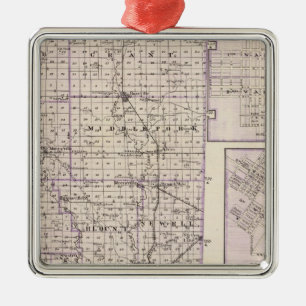 Karte von Vermilion Landkreis, Mason City Silbernes Ornament