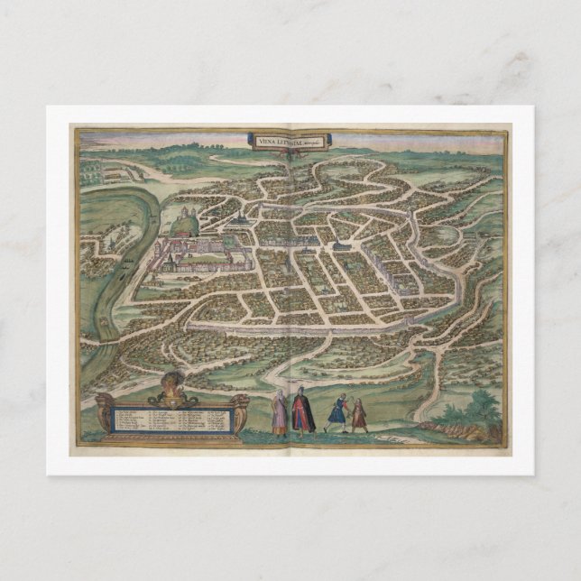 Karte von Vilnius, Litauen, von "Civitates Orbis T (Vorderseite)