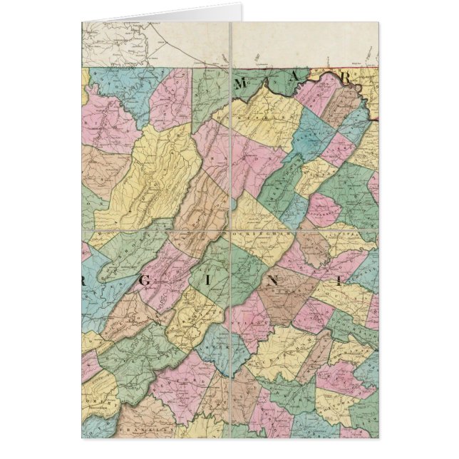 Karte von Virginia, Maryland und Delaware (Vorne)