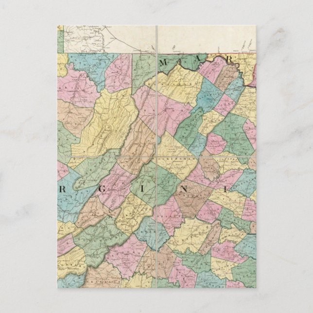 Karte von Virginia, Maryland und Delaware (Vorderseite)