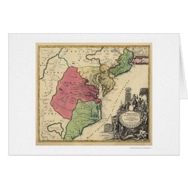 Karte von Virginia, von Marylandia und von (Vorderseite (Horizontal))