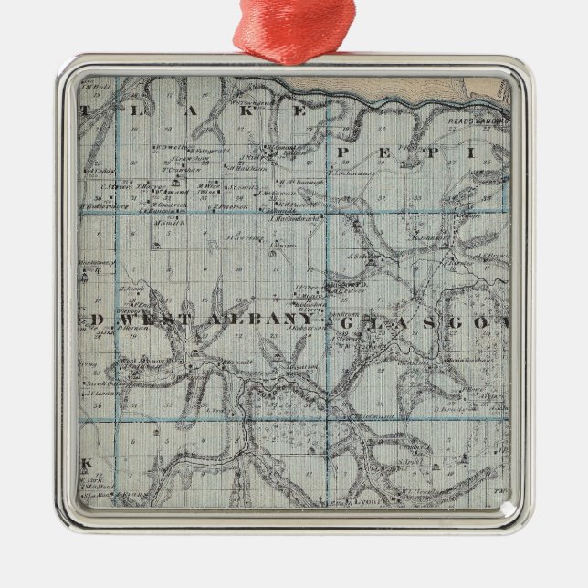 Karte von Wabasha County, Minnesota Silbernes Ornament (Vorne)