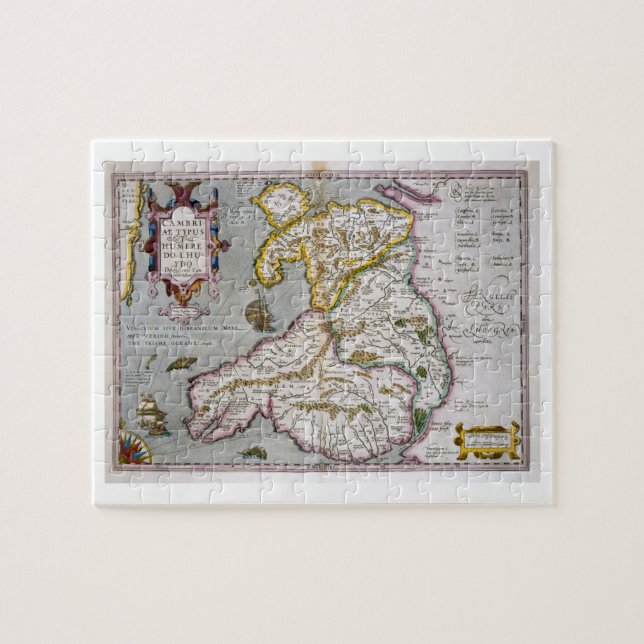 Karte von Wales, erschienenes c.1630 (Horizontal)