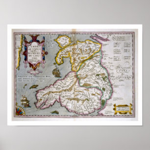 Karte von Wales, erschienenes c.1630 Poster