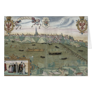 Karte von Warschau, von "Civitates Orbis Terrarum"