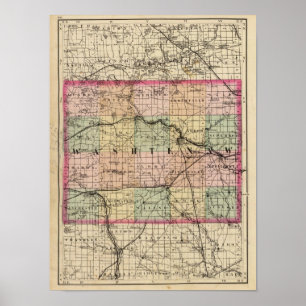 Karte von Washtenaw County, Michigan Poster