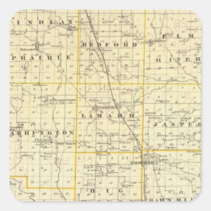 Karte von Wayne County Quadratischer Aufkleber