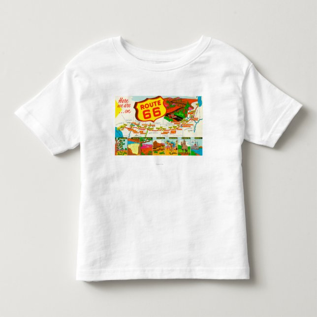 Karte von Weg 66 von Los Angeles zu Chicago Kleinkind T-shirt (Vorderseite)