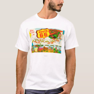 Karte von Weg 66 von Los Angeles zu Chicago T-Shirt