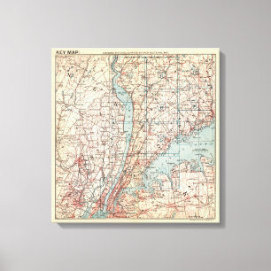 Karte von Westchester County, New York Leinwanddruck
