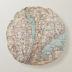 Karte von Westchester County, New York Rundes Kissen