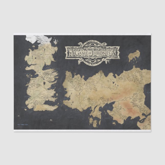 Karte von Westeros Seidenpapier (Vorderseite)