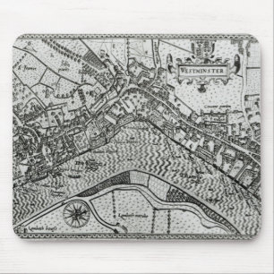 Karte von Westminster 'vom Speculum Britannia Mousepad