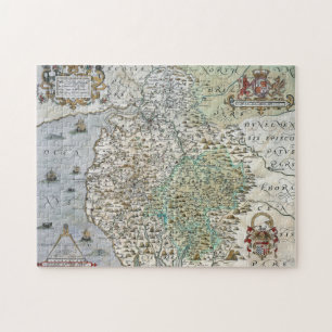 Karte von Westmorland und von Cumberland 1576