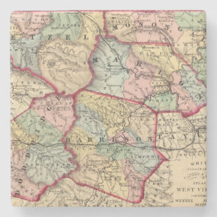 Karte von Winfield, West Virginia Steinuntersetzer
