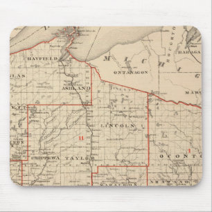 Karte von Wisconsin mit Senatoralbezirken Mousepad