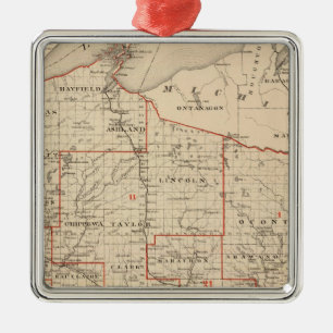 Karte von Wisconsin Senats- Bezirke zeigend Ornament Aus Metall