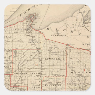 Karte von Wisconsin Senats- Bezirke zeigend Quadratischer Aufkleber