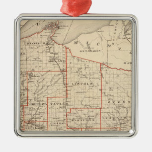 Karte von Wisconsin, Versammlungsbezirke zeigend Silbernes Ornament