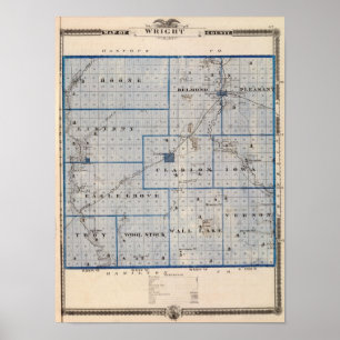 Karte von Wright County, Staat von Iowa Poster