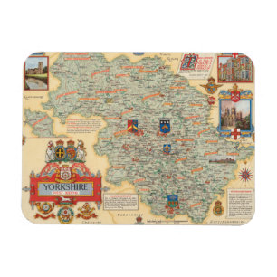 Karte von Yorkshire: Westreiten Magnet