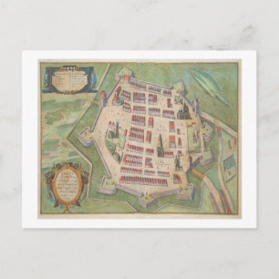 Karte von Zamosc, von "Civitates Orbis Terrarum" v