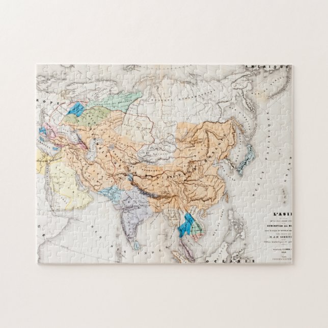 Karte von Zeit Asiens | von Kublai Khan (Horizontal)