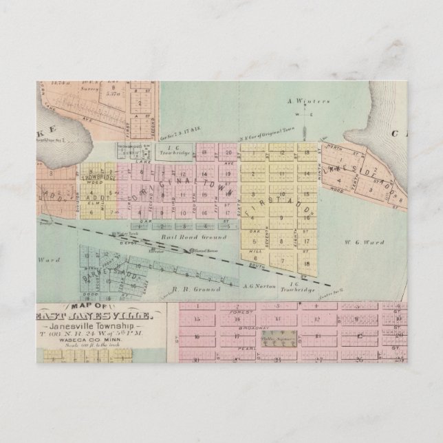 Karte Waseca, Minnesota (Vorderseite)