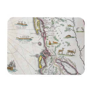 Karte, welche die Ostküste darstellt Magnet