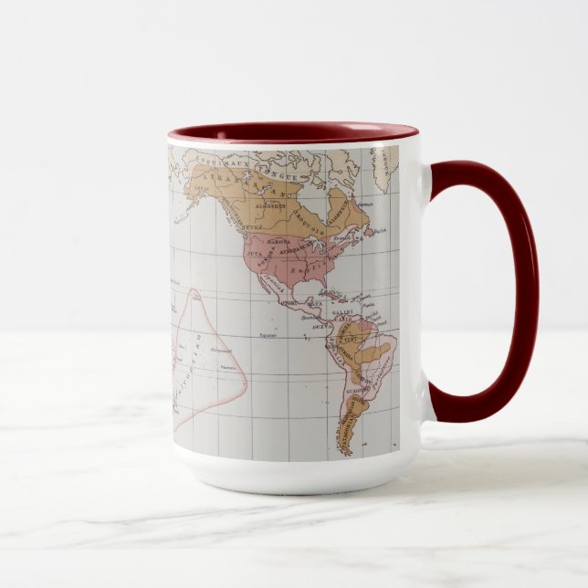 Karte, welche die Sprachen der Welt zeigt Tasse (Rechts)