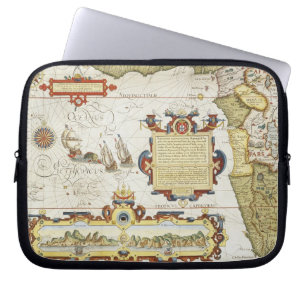 Karte westafrikanischer Küstenlinie, 1596 (Hand Laptopschutzhülle