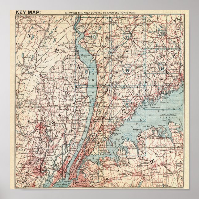 Karte Westchester Landkreis, New York Poster (Vorne)