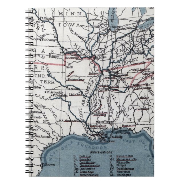 KARTE: ZIVILER KRIEG, 1861 NOTIZBLOCK (Vorderseite)