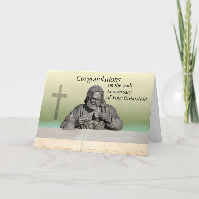 Karte zum 50-jährigen Jubiläum der Ordination (Vorderseite)