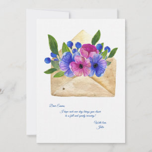 Karte zum Gesundwerden mit Blumen
