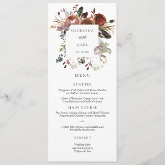 Karte zum Hochzeitsmenü von Butterum & Plum