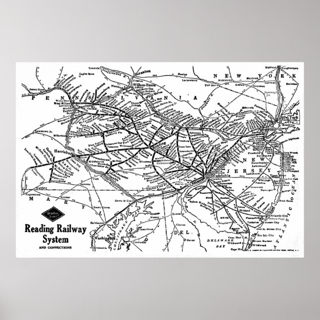 Karte zum Lesen des Eisenbahnsystems Poster (Vorne)